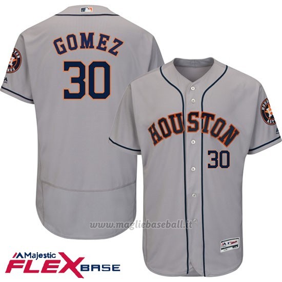 Maglia Baseball Uomo Houston Astros Carlos Gomez Grigio Flex Base Autentico Collezione